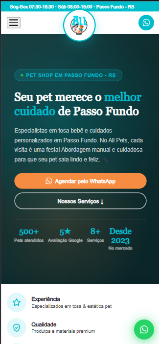Ecossistema All Pets - mobile