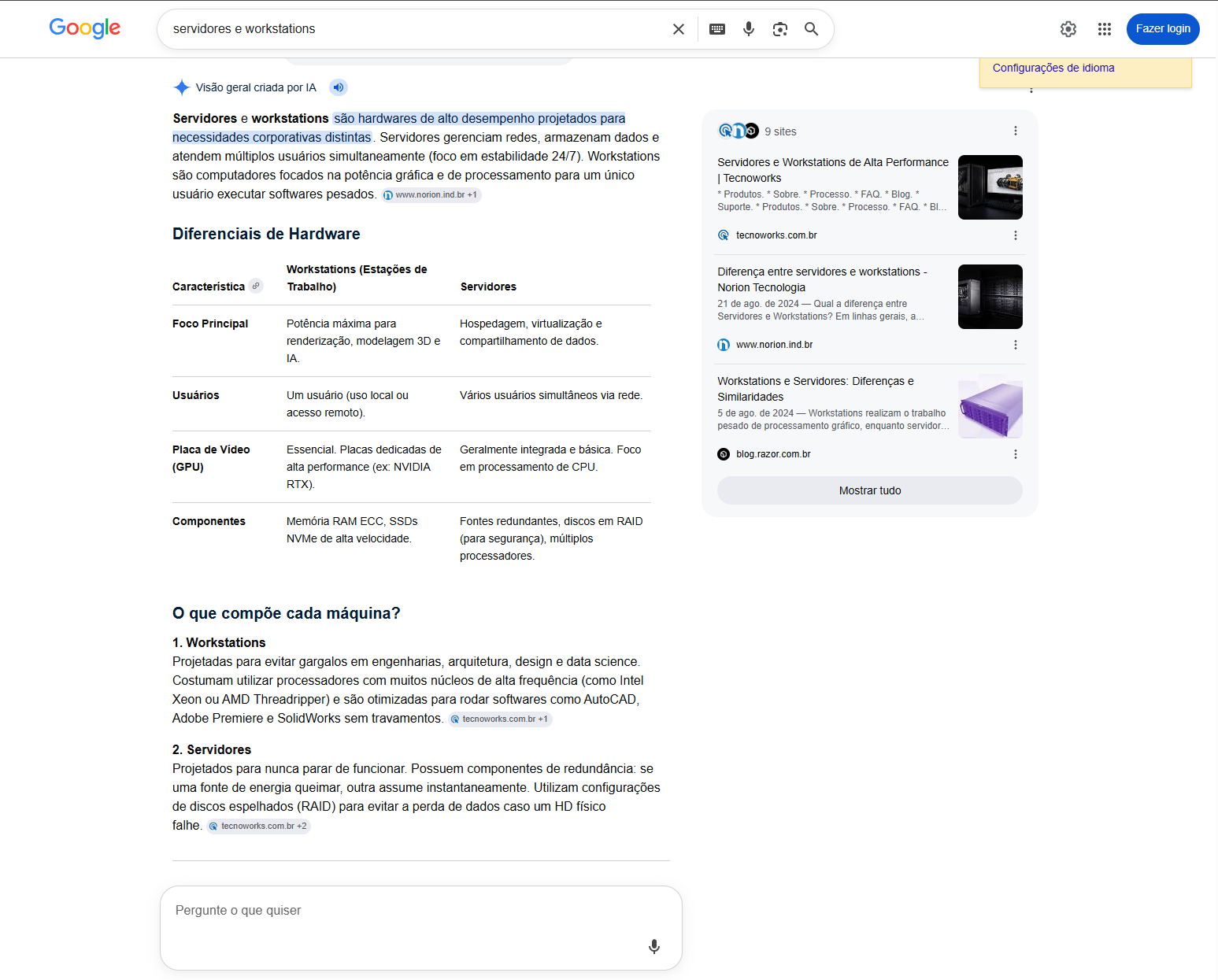 Cliente na primeira página do Google
