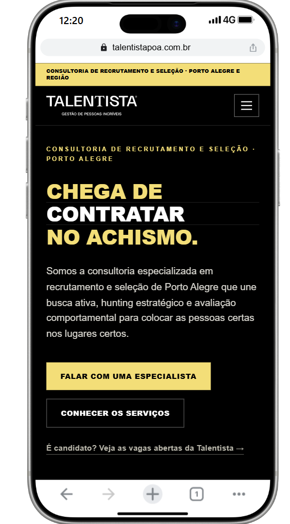 Ecossistema Talentista - mobile
